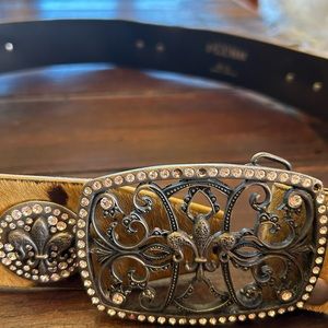 Royal Plush M/L cowhide tan/brown belt & buckle